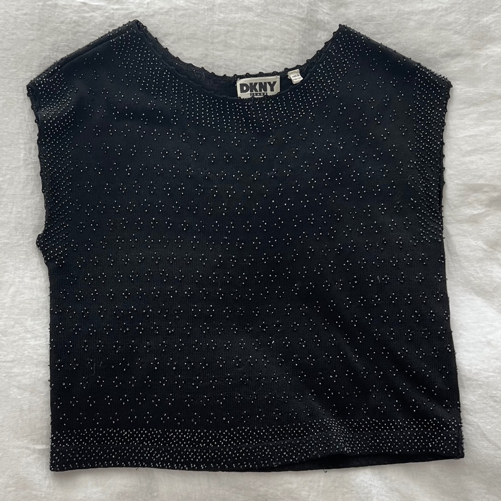DKNY Sleeveless Beaded Tank